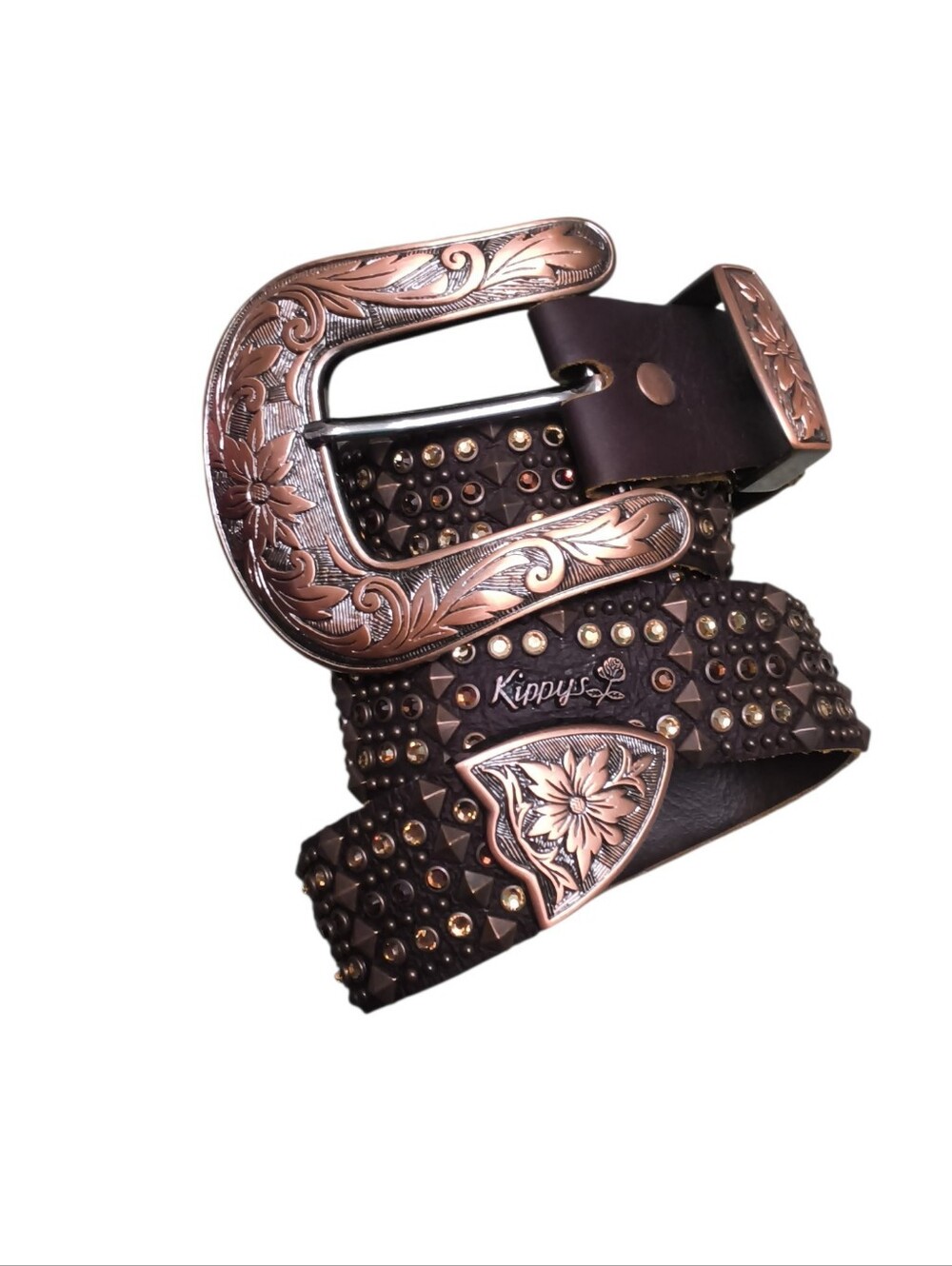 Kippys Swarovski Crystal And Studded Floral Western Belt